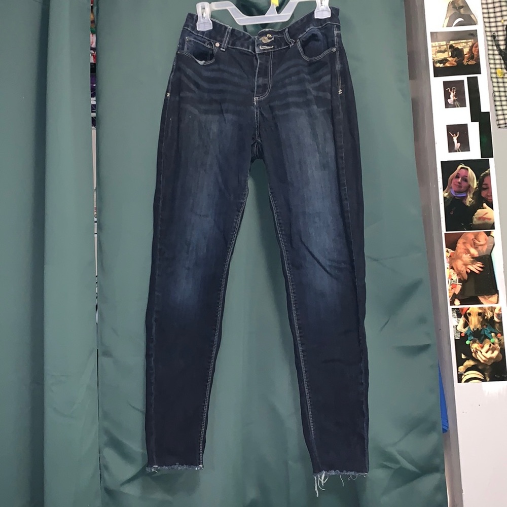 Dark worn jeans